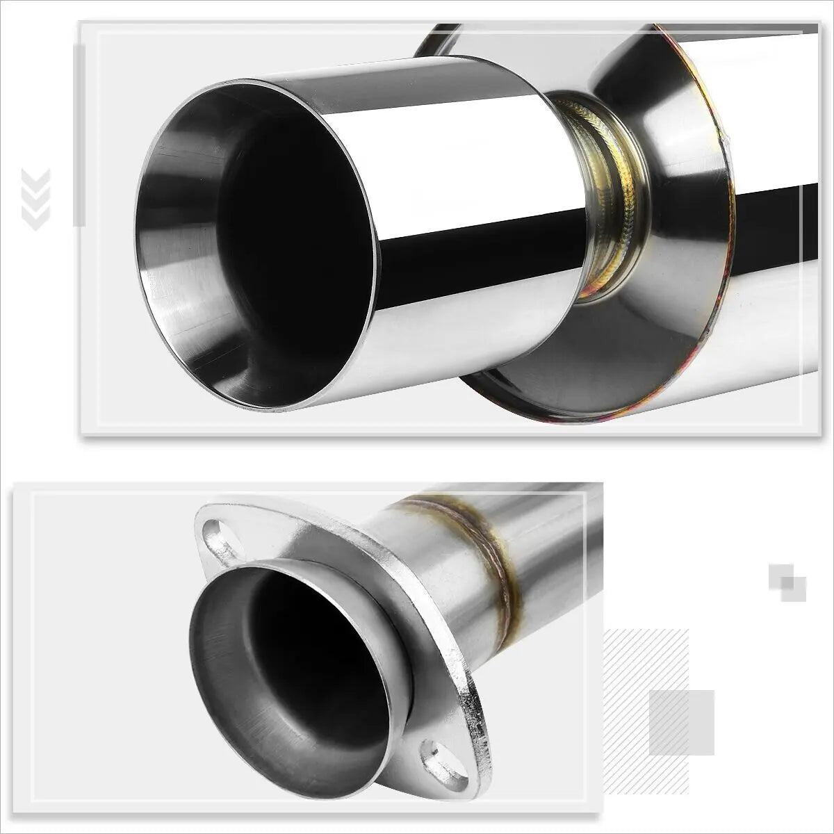 2003-2006 Hyundai Tiburon 2.7L V6 GT/SE Catback Exhaust System w/ 4 Inches Rolled Muffler Tip Flashark