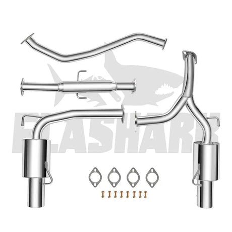 2003-2006 Hyundai Tiburon 2.7L V6 GT/SE Catback Exhaust System w/ 4 Inches Rolled Muffler Tip Flashark