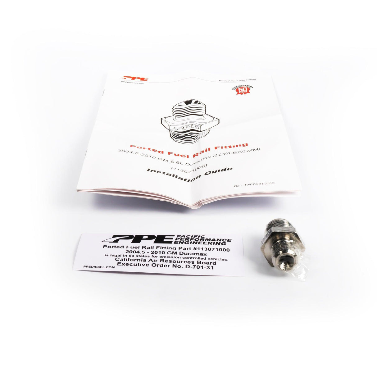 2004.5-2010 Duramax PPE Ported Fuel Rail Fitting (113071000)