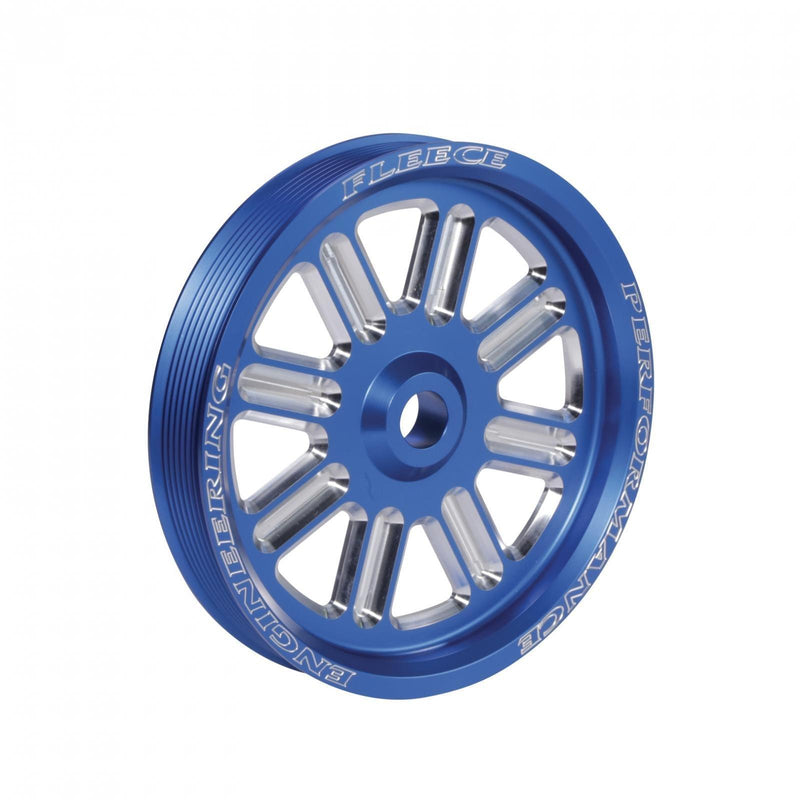 2005-2018 Cummins 5.9L/6.7L Spoke Design Dual Pump Pulley Fleece Blue (FPE-34211-BLU-SPK)