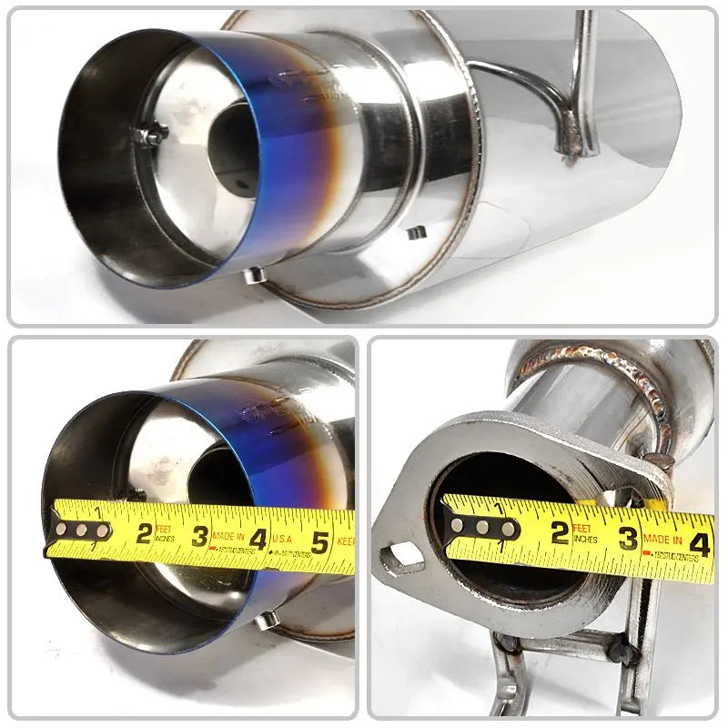 2006-2011 Honda Civic 4-Door Sedan Catback Exhaust System Burnt Muffler Tip N1 series Flashark