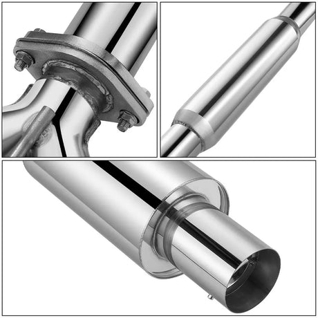 2007-2012 Nissan Altima V6 4 Inches Rolled Muffler Tip Catback Exhaust System