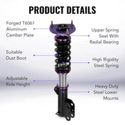 2007-2012 Nissan Sentra 32-Way Damping Coilover Shock Absorbers Struts | Flashark Flashark