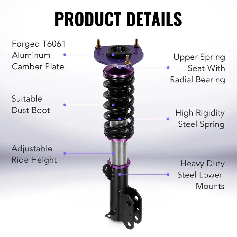2007-2012 Nissan Sentra 32-Way Damping Coilover Shock Absorbers Struts | Flashark Flashark