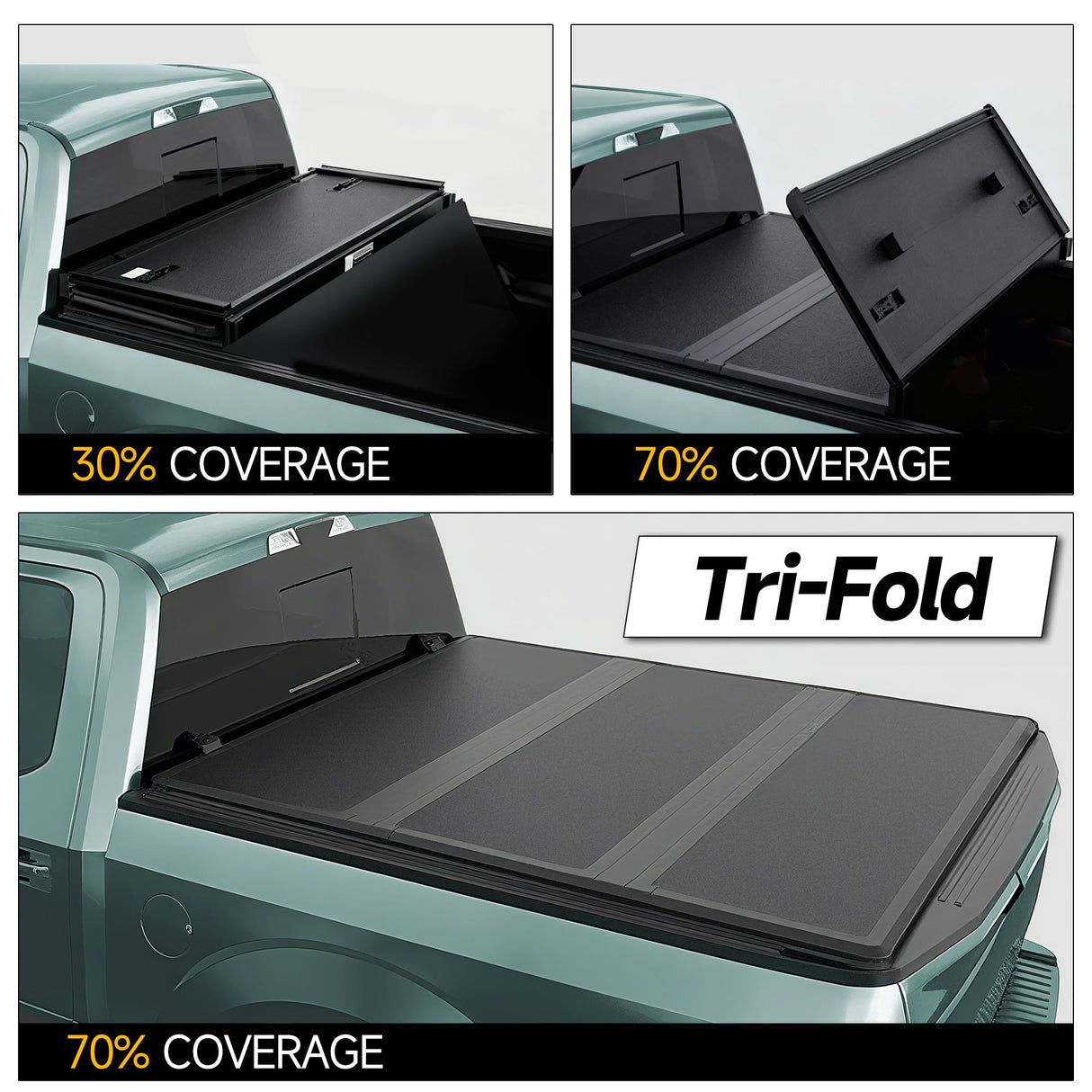 Trucktok 2007-2013 Chevy Silverado Sierra 5.8FT 3-Fold Hard Bed Tonneau Cover TruckTok