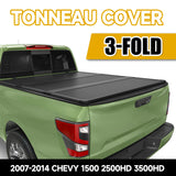 Trucktok 2007-2014 Chevy Silverado Sierra 6.5FT 3-Fold Hard Bed Tonneau Cover TruckTok