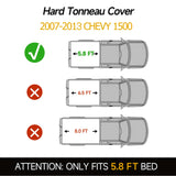 Trucktok 2007-2013 Chevy Silverado Sierra 5.8FT 3-Fold Hard Bed Tonneau Cover TruckTok