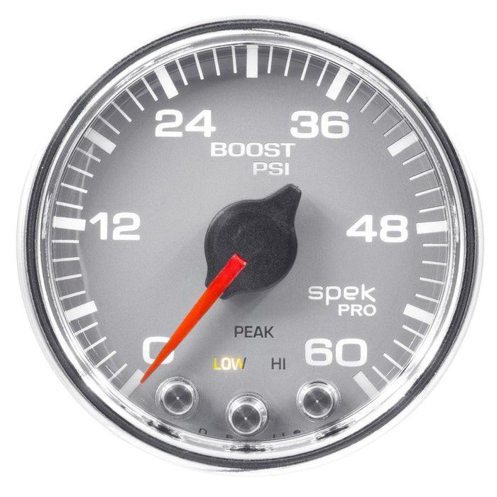 2008-2010 Powerstroke 6.4L Spek-Pro Silver and Chrome Pillar Gauge Kit (P72012)