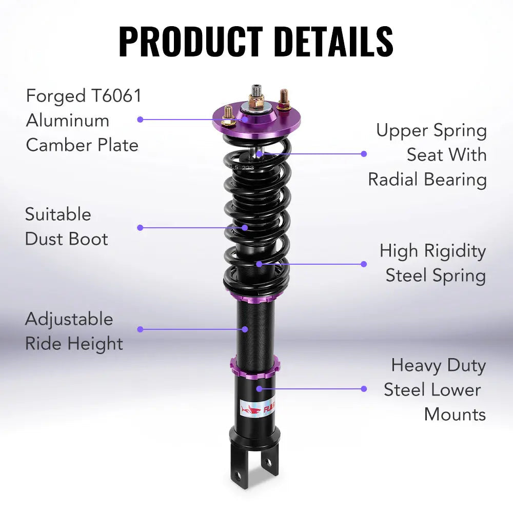 For 2008-2012 Honda Accord Coilover Shock Absorbers Struts 4PCS Flashark
