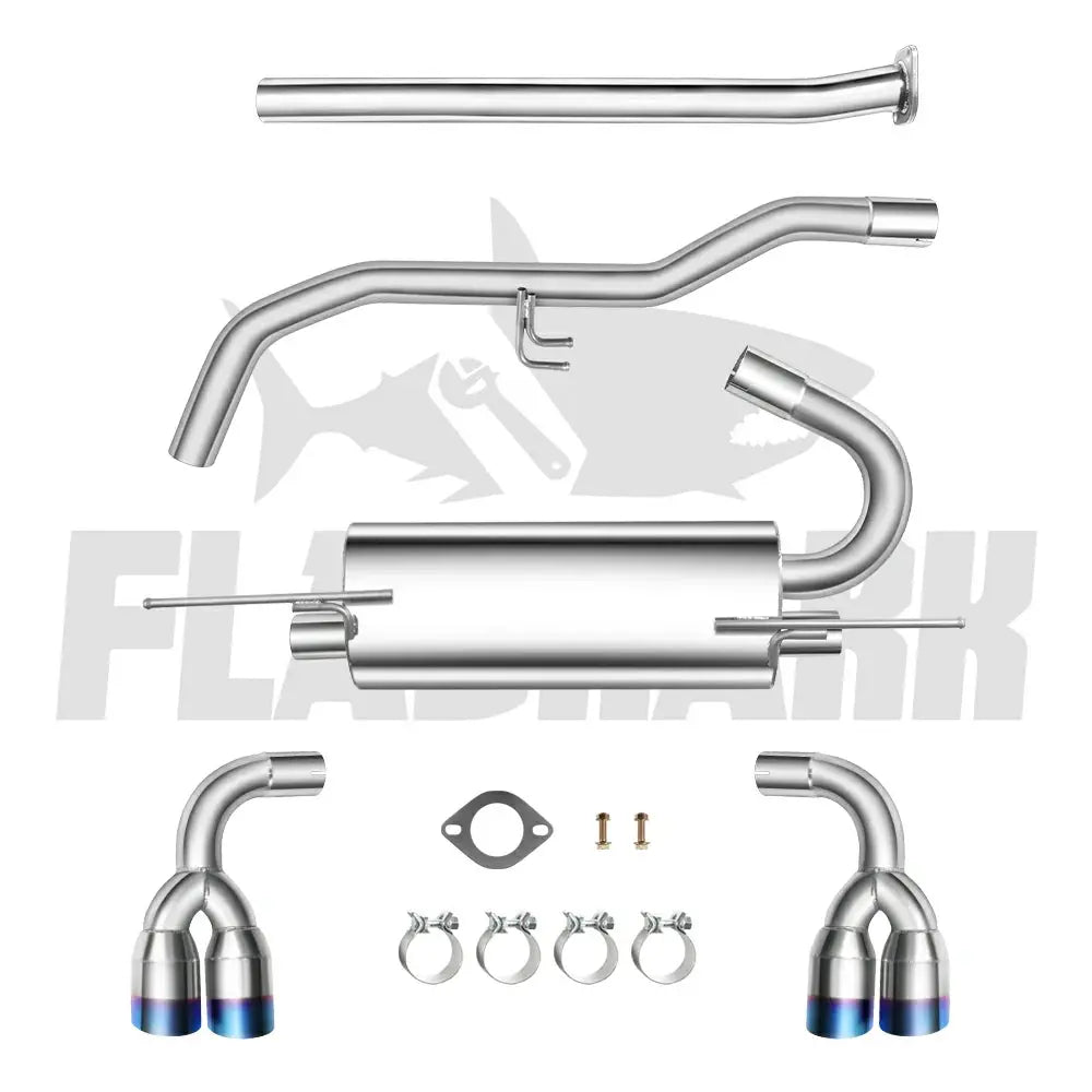 2009-2014 Hyundai Genesis Coupe 2.0L Catback Exhaust System w/ N1 Burnt Quad Tip Flashark