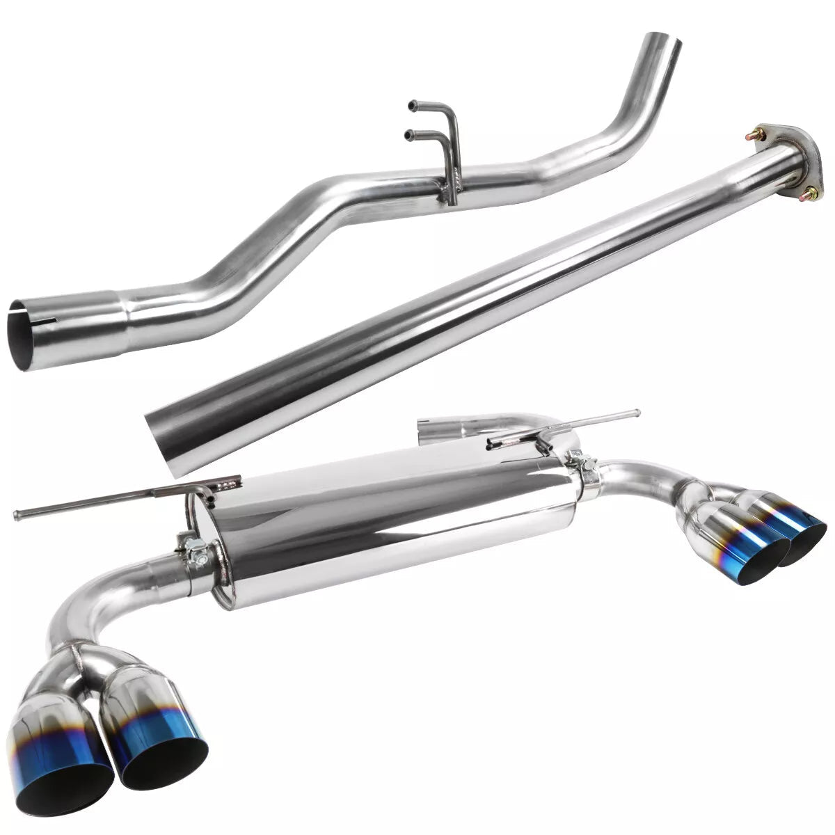 2009-2014 Hyundai Genesis Coupe 2.0L Catback Exhaust System w/ N1 Burnt Quad Tip Flashark