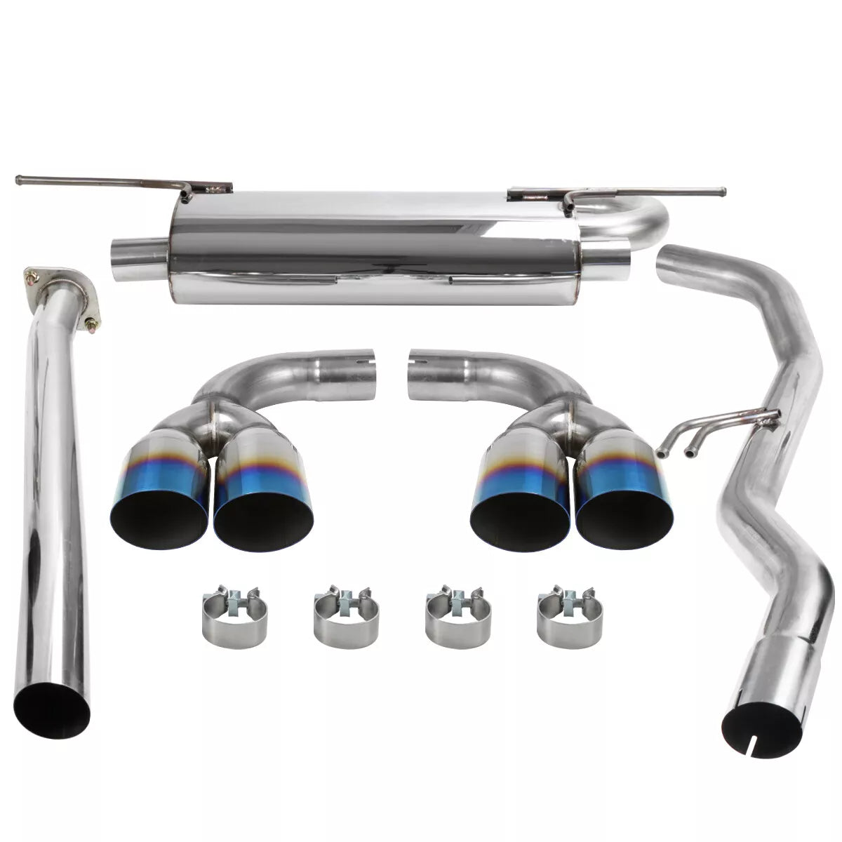 2009-2014 Hyundai Genesis Coupe 2.0L Catback Exhaust System w/ N1 Burnt Quad Tip Flashark