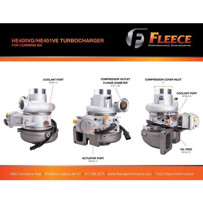 2010-2020 Cummins 6.7L ISX/QSX 67mm Replacement Turbocharger (FPE-HE4-67)