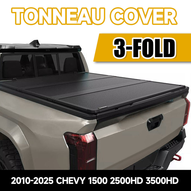 Trucktok 2010-2025 Chevy Silverado Sierra 8FT 3-Fold Hard Bed Tonneau Cover