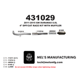 2011-2015 Duramax LML 4" Car & DPF Race Pipe w/ Muffler (431029)