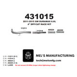 2011-2015 Duramax LML 4"Cat & DPF Race Pipe No Muffler (431015)