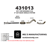 2011-2015 Duramax LML 4" Cat Back Exhaust w/ Muffler (431013)