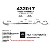 2011-2015 Duramax LML 4" Downpipe Back Exhaust No Muffler (431017)
