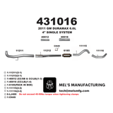 2011-2015 Duramax LML 4" Downpipe Back Exhaust w/ Muffler (431016)