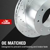 2011-2019 Chevy Chevrolet Silverado GMC Sierra 2500 3500 Disc Brake Rotors - Front and Rear Flashark