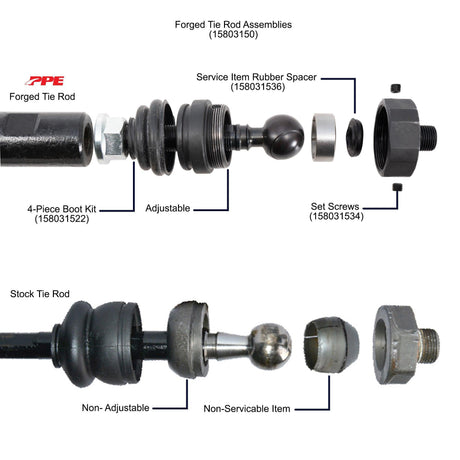2011-2024 Duramax Stage 3 Forged Tie Rods (158031511)