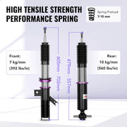 2013-2020 Ford Fusion Coilover Shock Absorbers Struts w/ 32-Way Damping Force Adjustment Flashark