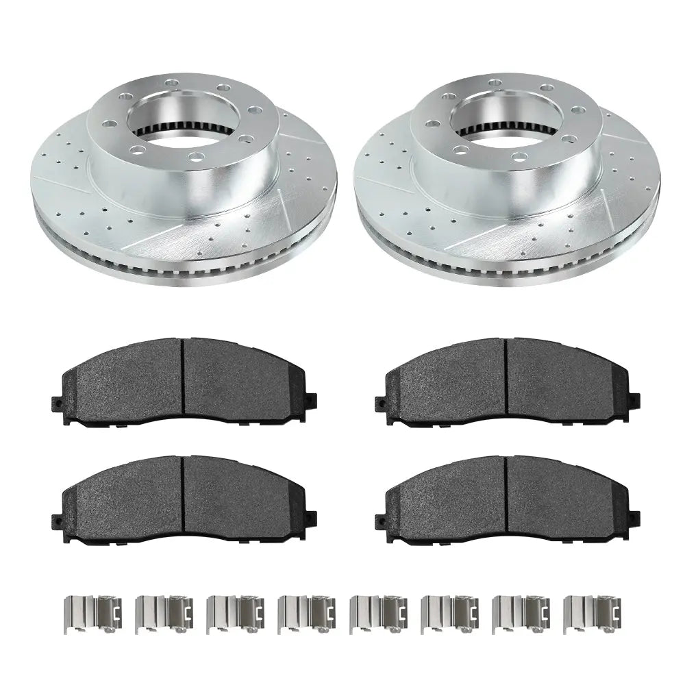 For 2013-2022 Ford Super Duty F250 F350 Brake Rotors and Pads Kit - Front and Rear Flashark