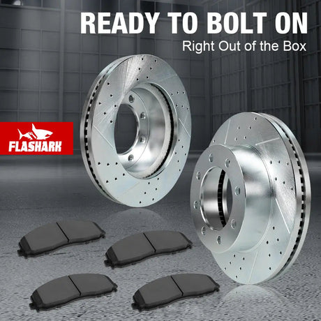 For 2013-2022 Ford Super Duty F250 F350 Brake Rotors and Pads Kit - Front and Rear Flashark