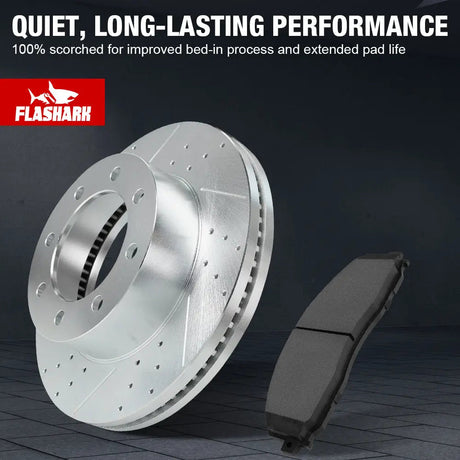 For 2013-2022 Ford Super Duty F250 F350 Brake Rotors and Pads Kit - Front and Rear Flashark