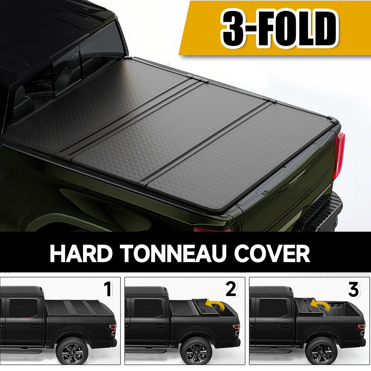 Trucktok 2014-2019 Chevy Silverado Sierra 6.5FT 3-Fold Hard Bed Tonneau Cover TruckTok