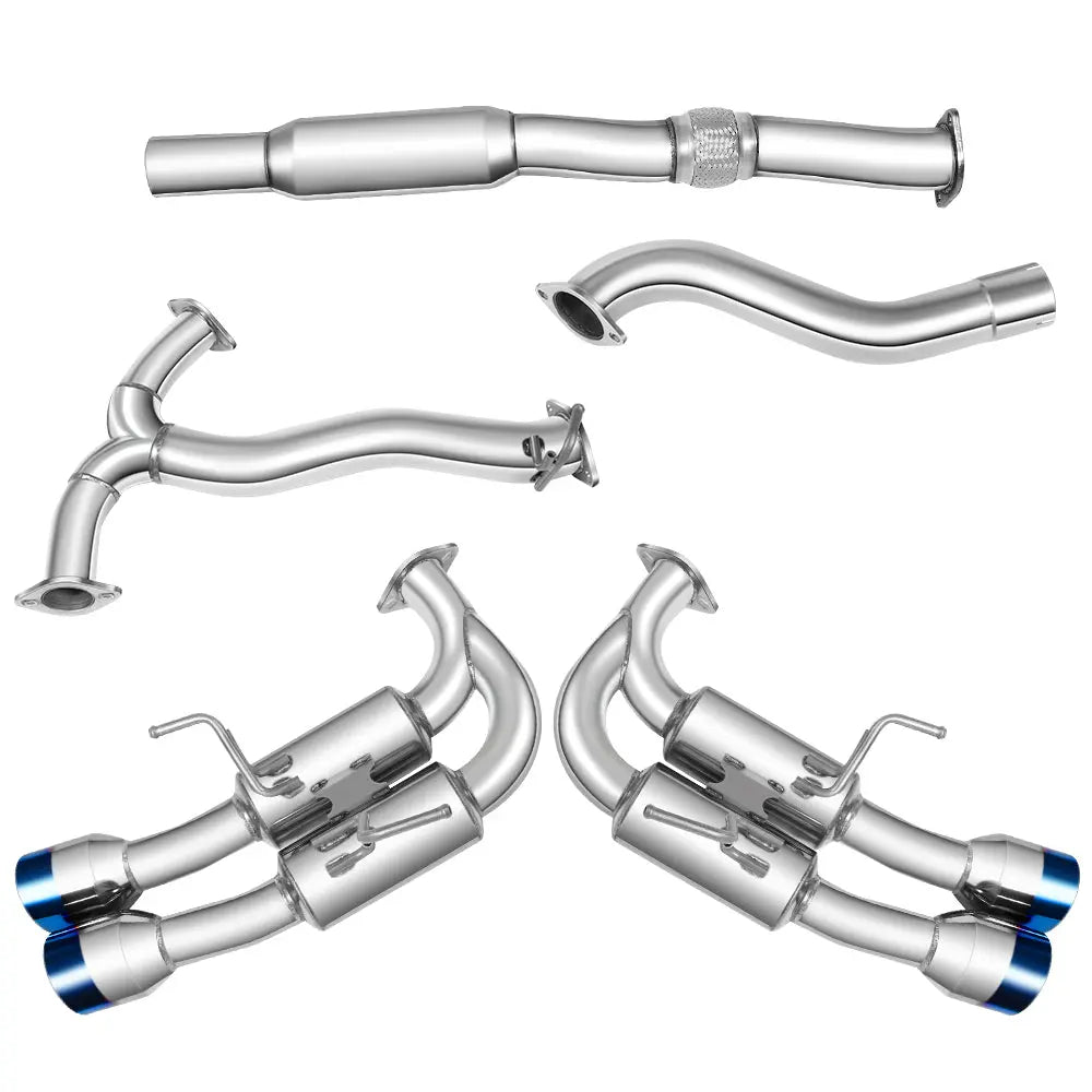 Catback&Axleback Exhaust System for 2015-2021 Subaru WRX / STI, 4-inch Quad Muffler Tips, N1 Style Burnt Tip Flashark