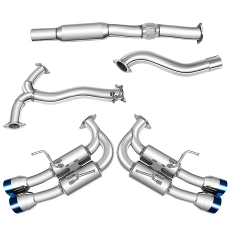 Catback&Axleback Exhaust System for 2015-2021 Subaru WRX / STI, 4-inch Quad Muffler Tips, N1 Style Burnt Tip Flashark