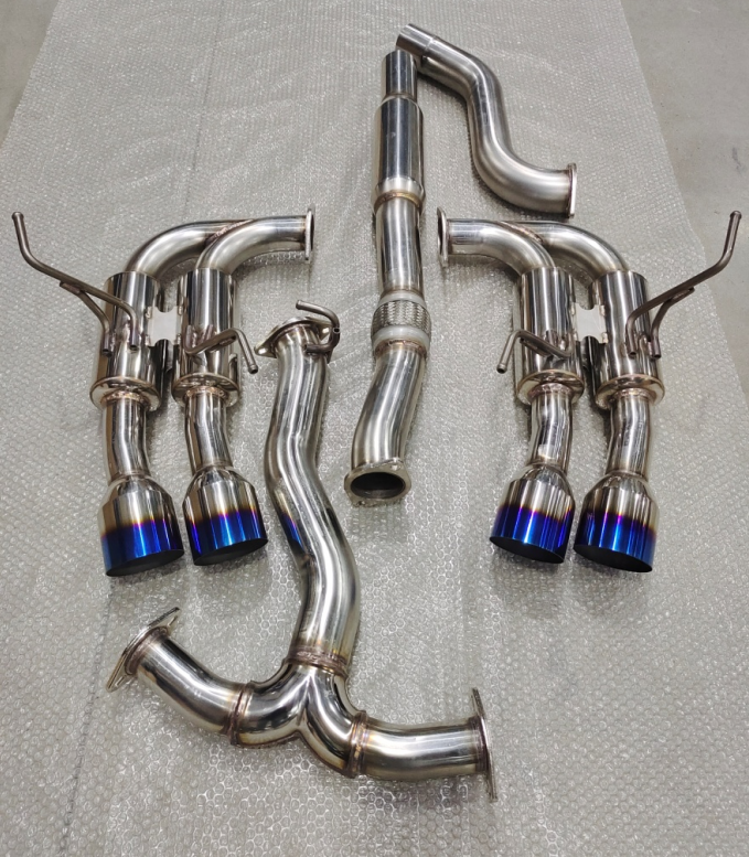 Catback&Axleback Exhaust System for 2015-2021 Subaru WRX / STI, 4-inch Quad Muffler Tips, N1 Style Burnt Tip Flashark