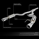 Catback Exhaust System For 2015-2023 Ford Mustang 2.3L EcoBoost W/ N1 Muffler Tip Flashark