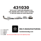 2015.5-2016 Duramax LML 4" Cat & DPF Race Pipe w/ Muffler (431030)
