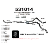 2015.5-2016 Duramax LML 5" Downpipe Back Dual Exhaust No Muffler (531014)