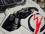 EOD 2017 to Current Can Am X3 Maverick Upper Shock Mount Brace with adjustable light mount bracket with Gun Metal finish www.elektricoffroad.com