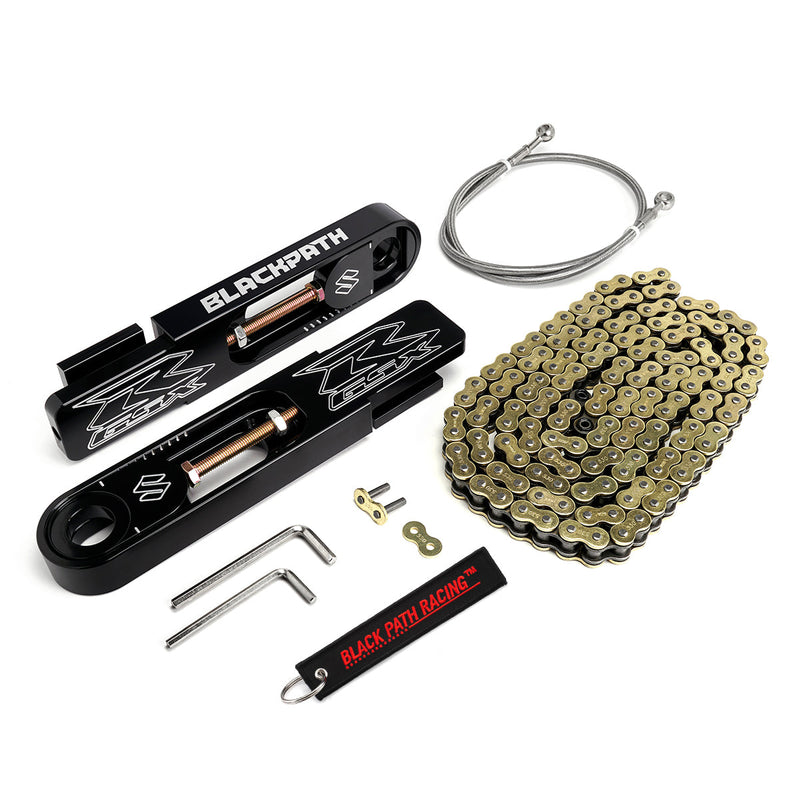 2004-2007 Suzuki SV1000S 5-9" Swingarm Extensions with Brake Hose and Chain