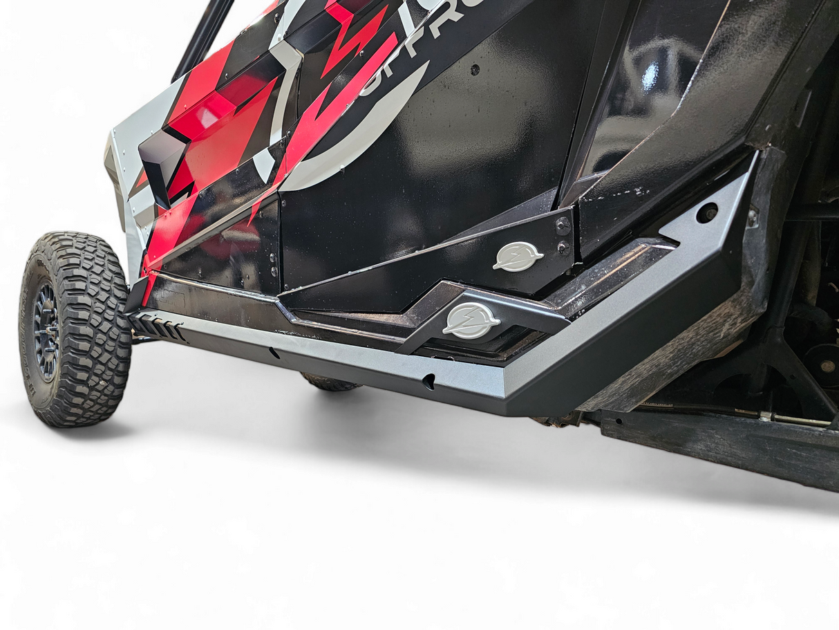 2020-2026 Polaris RZR Pro XP/ Pro R/ Turbo R (4 Seat) Volt Series Rock Guards www.elektricoffroad.com
