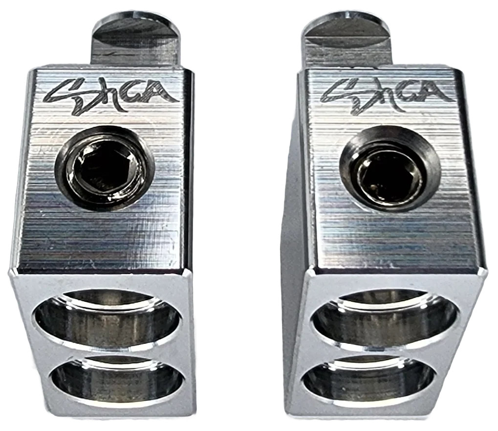 Sky High Car Audio Dual 1/0 AWG to Single 1/0 Amp Input Reducers (Pair)