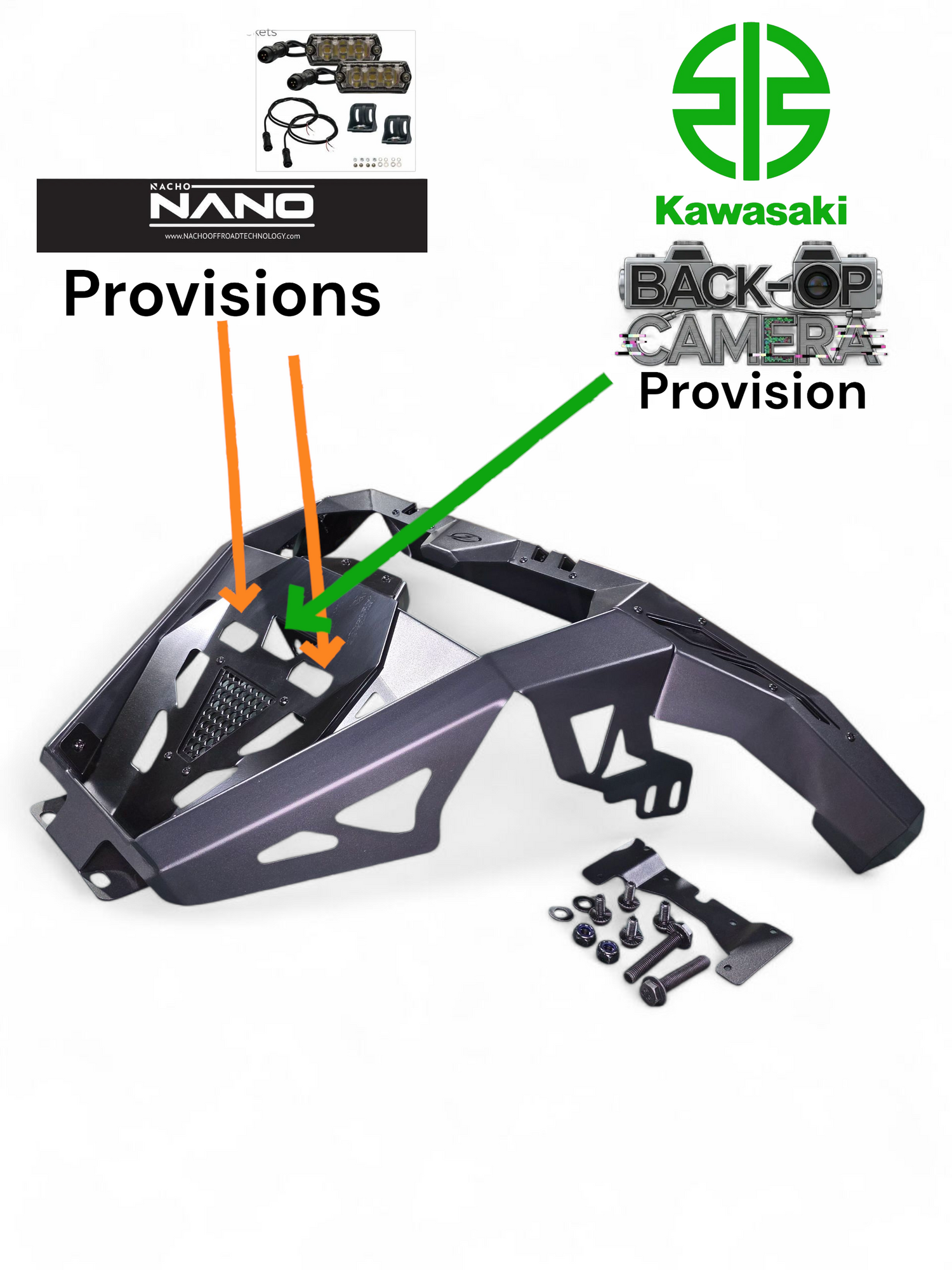 2026+ Kawasaki Teryx H2 Volt Rear Bumper www.elektricoffroad.com