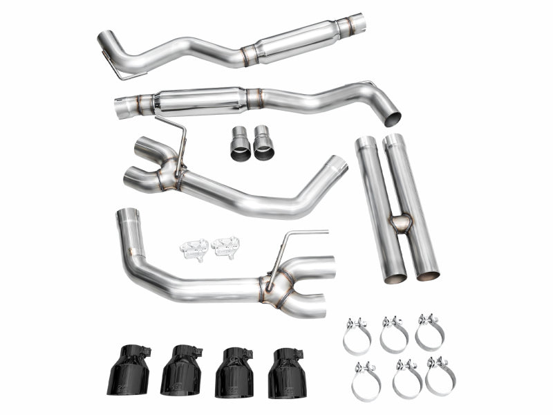 AWE 2024 Ford Mustang GT Fastback S650 RWD Track Edition Catback Exhaust w/ Quad Diamond Black Tips