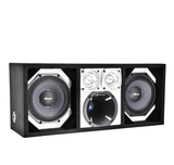 KTPON-208WHITE / DUAL 8" WHITE/BLACK  LOADED PORTED BOX (With Tweeters + Driver) Comando Audio Inc.