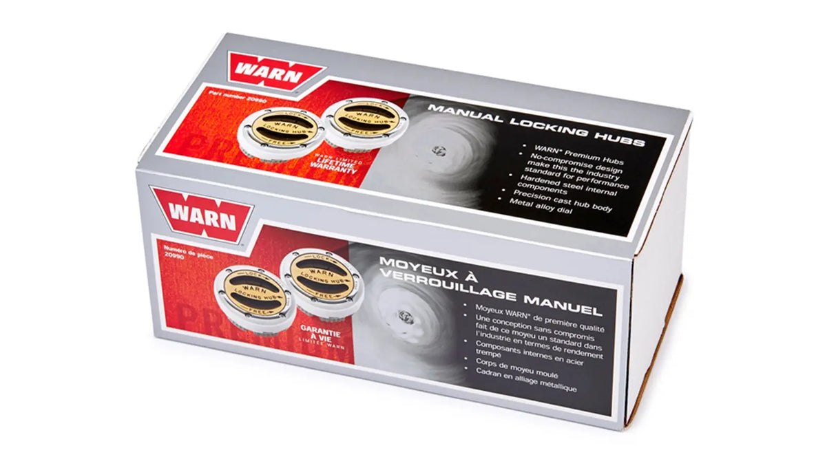 WARN 20990 Premium Manual Locking Hubs - retail packaging