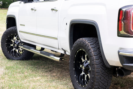 Oval Nerf Steps Stainless Crew Cab DEF Tank Silverado/Sierra 1500/2500HD/3500HD (07-19 & Classic) Rough Country