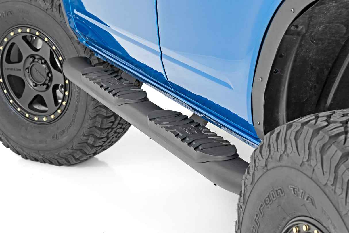 Oval Nerf Step 4-Door Black Ford Bronco 4WD (2021-2025) Rough Country