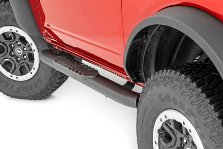 Oval Nerf Steps 2-Door Black Ford Bronco (2 Door) 4WD (2021-2025) Rough Country