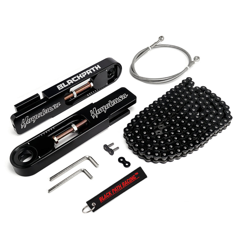 2008-2019 Suzuki Hayabusa GSX1300R 5-9" Swingarm Extensions with Brake Hose and Chain