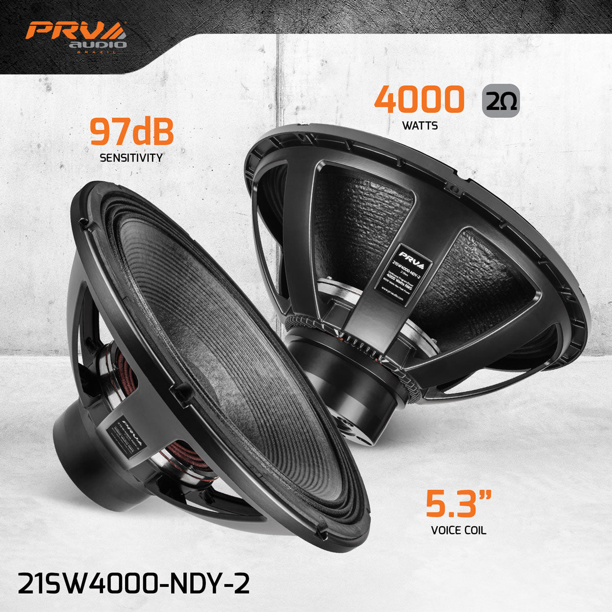 PRV Audio 21SW4000-NDY-2 21 Inch Subwoofer 4000 Watts 2 Ohm