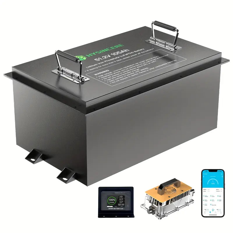 51.2V 105Ah/65Ah Golf Cart Lithium Battery, Built-in Smart 200A BMS, APP Supported, MAX 10.24 KW, 4000+ Cycles Charging, Designed For Golf Carts